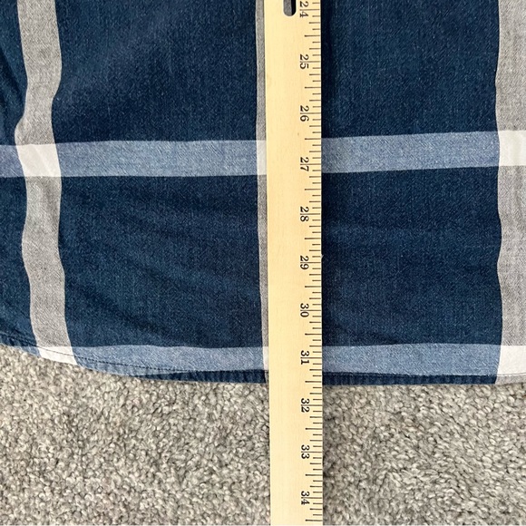 Vintage wrangle top womens XXL blue white plaid button up western rodeo casual - Picture 11 of 11